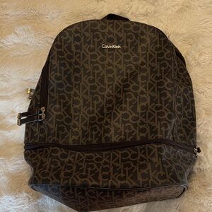 Calvin Klein Dark Brown Monogram Backpack